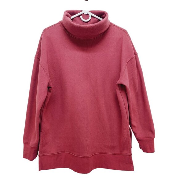 ATHLETA Maple Red turtle  Neck Sweatshirt Warm Pullover Size M - Picture 1 of 11